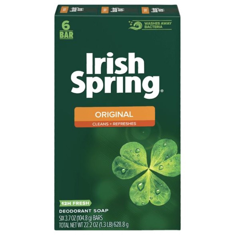 Irish Spring deodorant soap 6 bars
