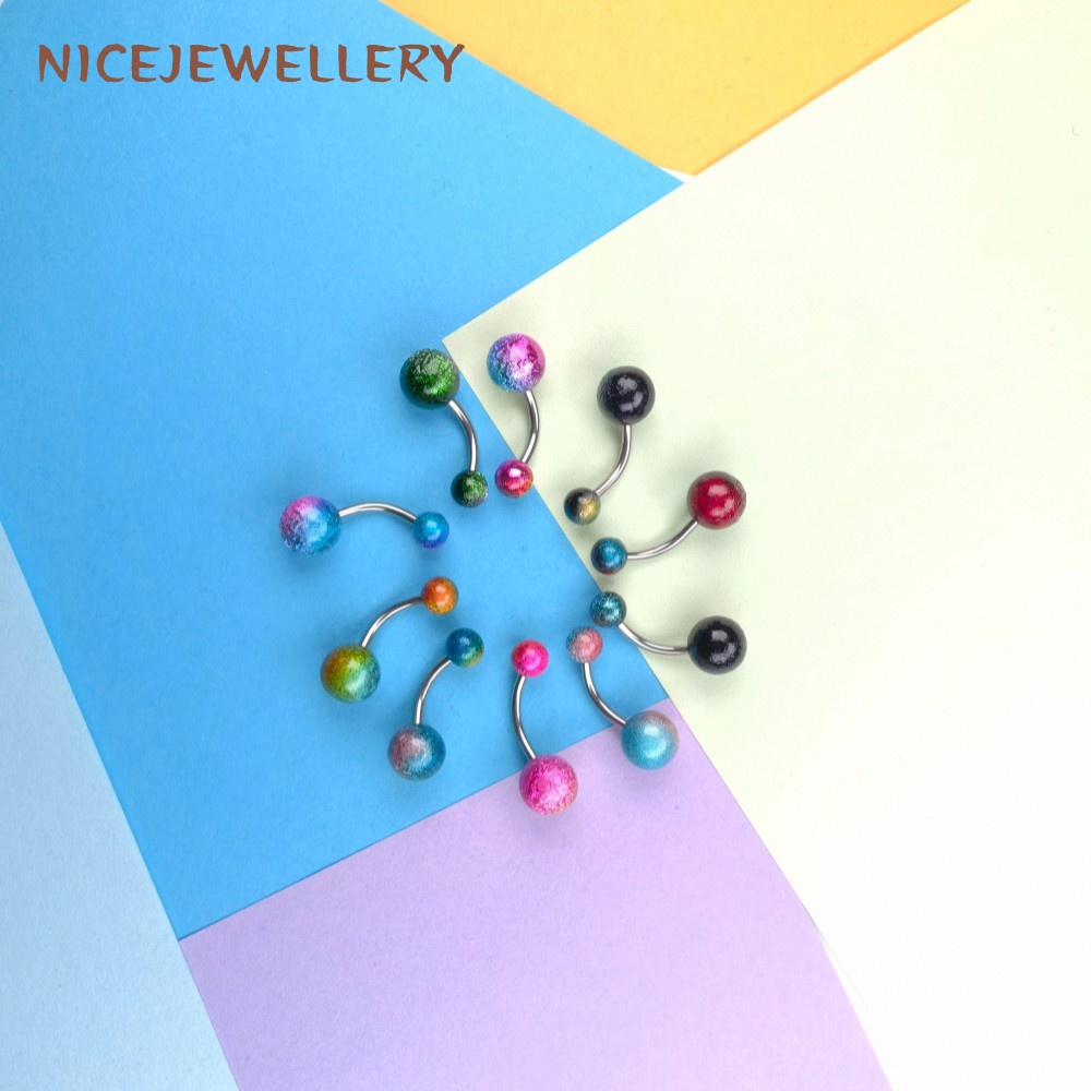 Titanium Steel AntiAllergic Belly Button Ring Single Baking Paint
