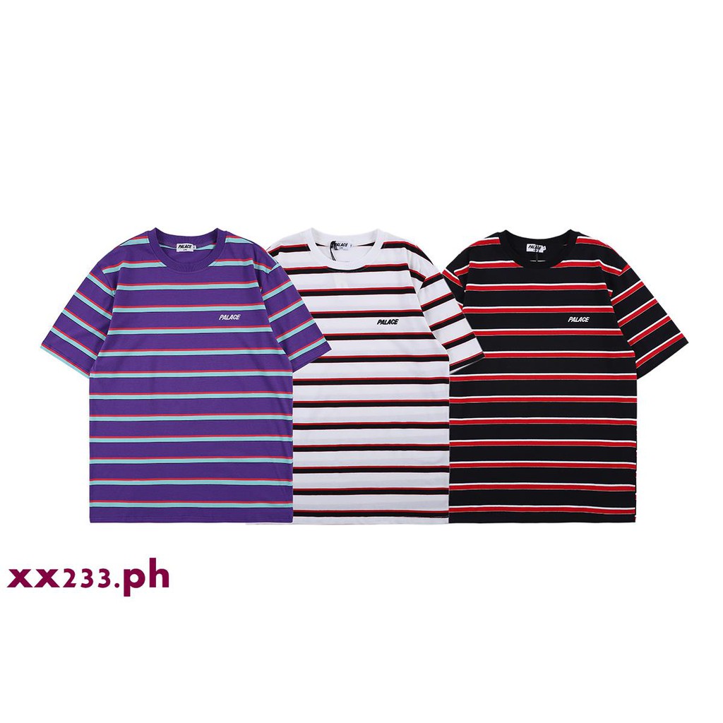Palace Life Striped Shirt Embroidered Logo Short Sleeved T S Shopee Philippines - palace roblox shirt logo