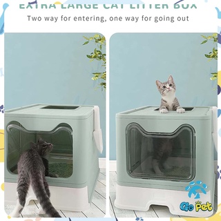 Foldable Cat Litter Box Large Size Semi -Closure Cat Bed With Drawer Oversize Top Entry Splash-proof #2