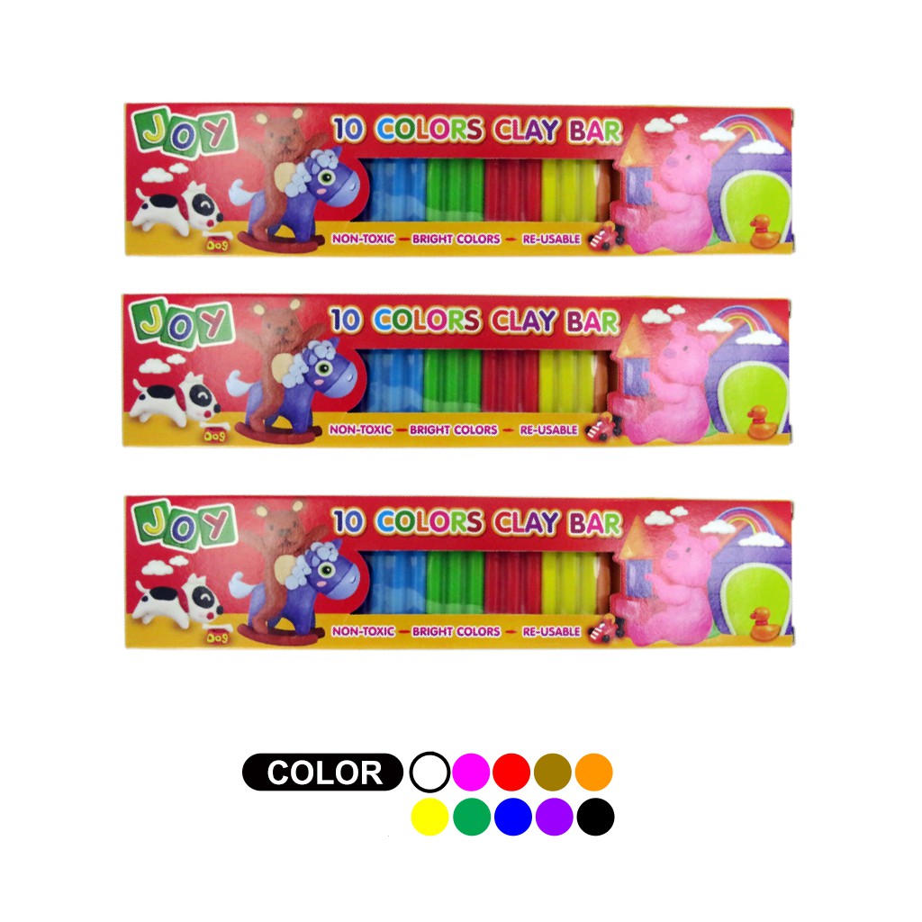 Modeling Clay Bar for Kids 10 COLORS IN ONE BAR SET OF 3 Shopee Philippines