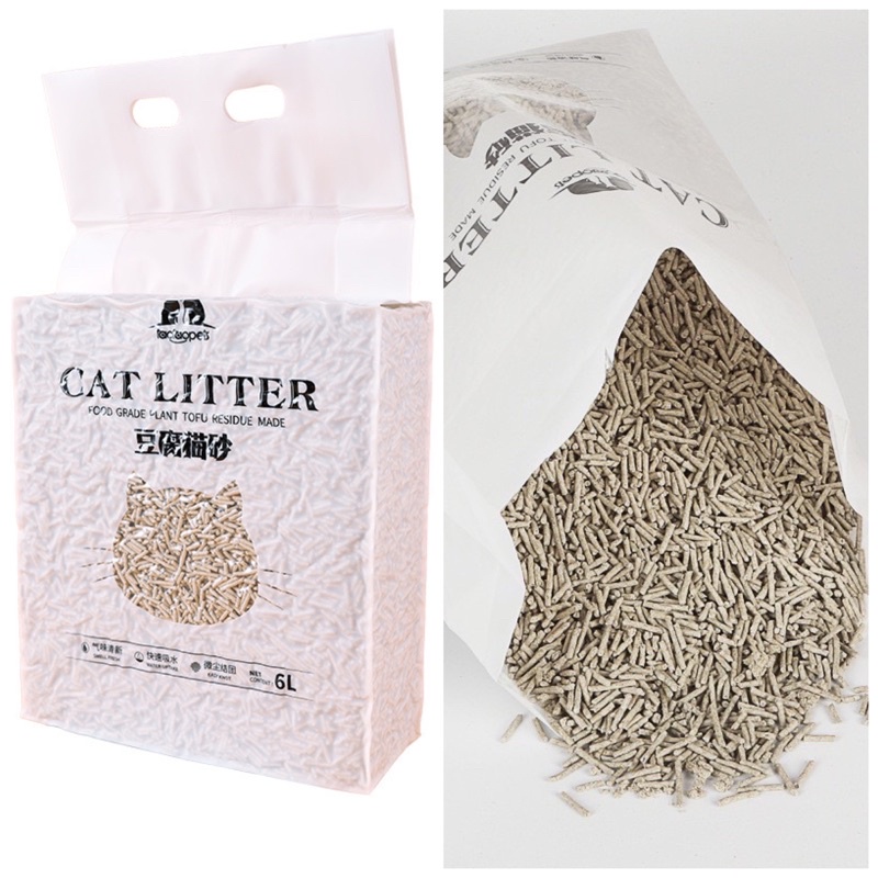 Tofu Cat Litter Plant Based 6L/Eco friendly/ No additives Shopee