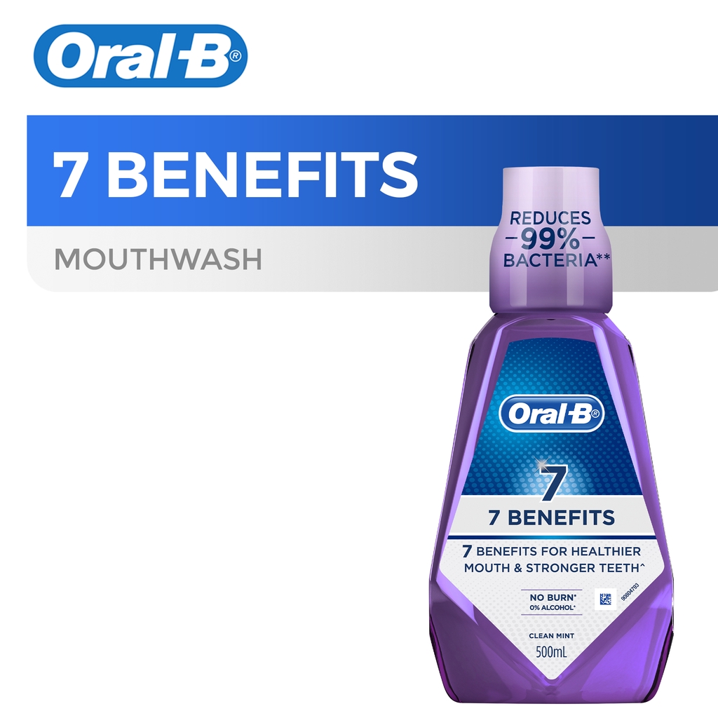 Oral-B Mouthwash 7 Benefits 500mL | Shopee Philippines