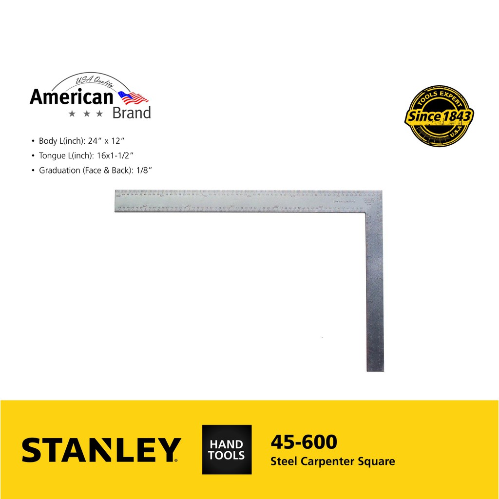 Stanley ST45600 Steel Carpenter Square (Metric/English) Shopee