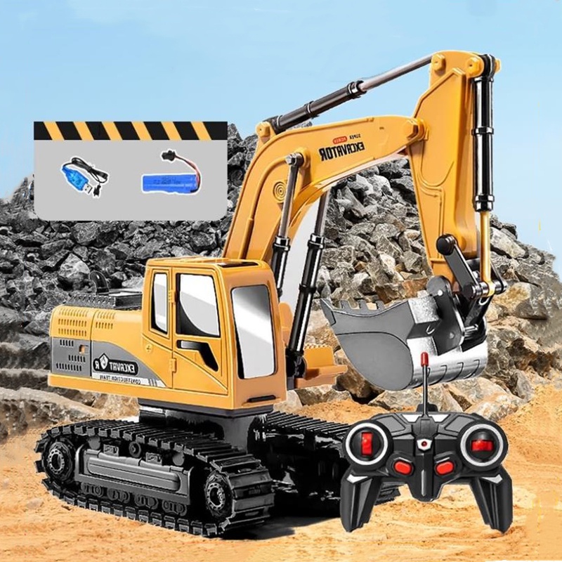 1:24 Remote control excavator toy Engineering Car Dump Metal Truck ...