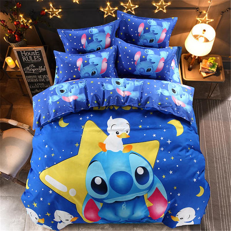 Blue Disney Stitch Bed Linens Twin Size, Stitch Bed Set Twin