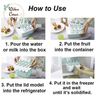 DIY Ice Pop Maker 8 Cells Frozen Ice Cream Molds Popsicle Ice Lolly Pop Easy Make Freezer #9