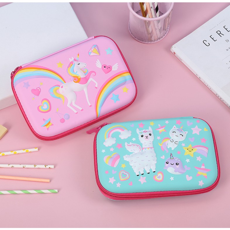 Unicorn Pencil Box Large 3D Eva Student Stationery Pencil Case Shopee