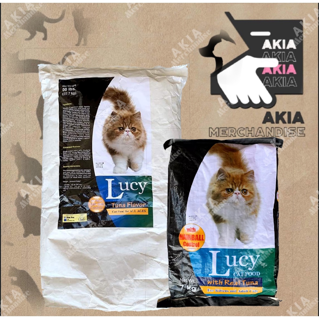 Lucy Cat Food with Hairball Control ( 7kg / 22kg / 10kg ) Shopee
