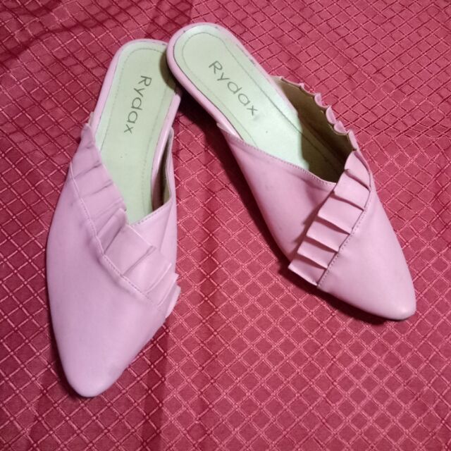 pink mules flat