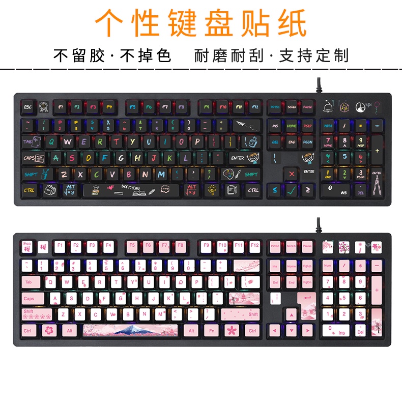 Desktop universal keyboard stickers button stickers cartoon creative  custom-made computer mechanical keycaps change color letter film | Shopee  Philippines