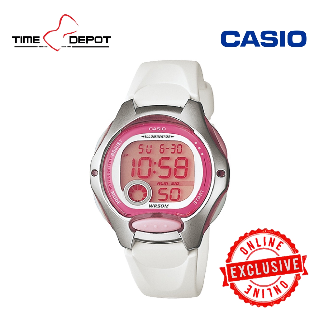 Casio Digital Womens Watch with Round Silver Case LW-200-2BVDF main image 0