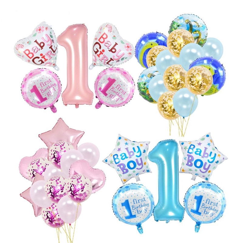 1st birthday balloons girl