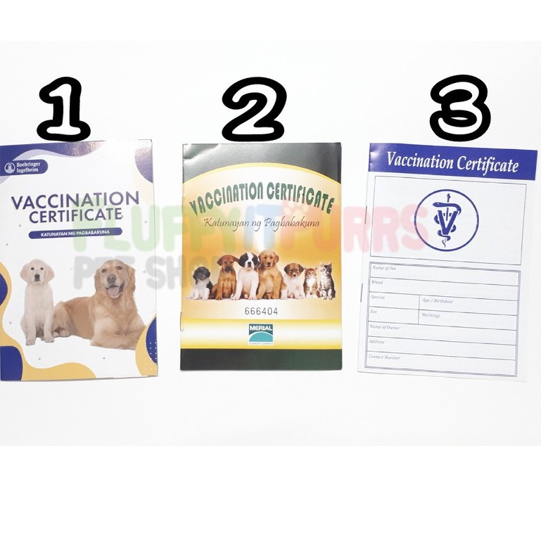 Pet Vaccination Certificate / Card | Shopee Philippines