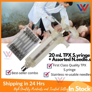 ✐■☋20 mL Fiberglass Syringe + Free 1 Dozen Assorted  Stainless Needles Heavy Duty First Class Qualit