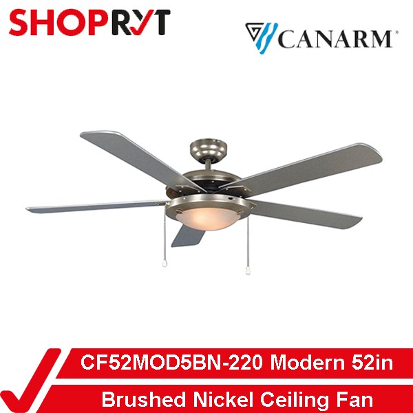 Canarm Modern 52in Brushed Nickel Ceiling Fan Shopee Philippines