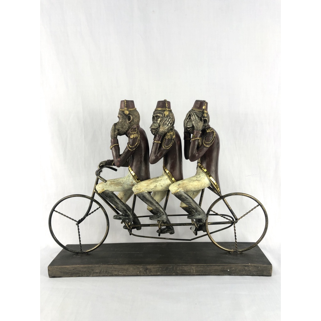 Vintage Cycling Monkeys ”Speak, See, Hear No Evil” Figurine Display - Home Decor, Collection, Gift #5