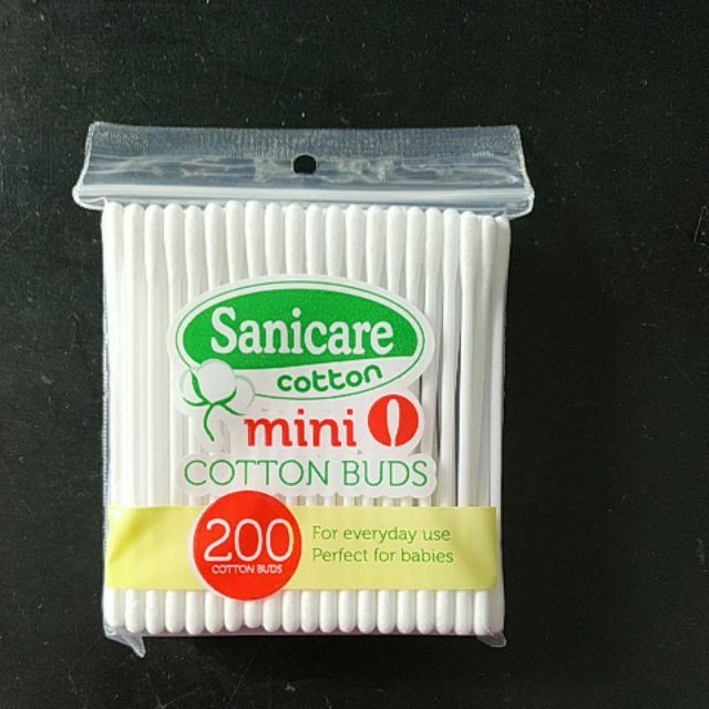 Sanicare mini cotton buds for babies 200 tips baby cotton buds small