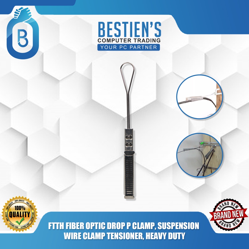 FTTH FIBER OPTIC DROP P CLAMP, SUSPENSION WIRE CLAMP TENSIONER, HEAVY