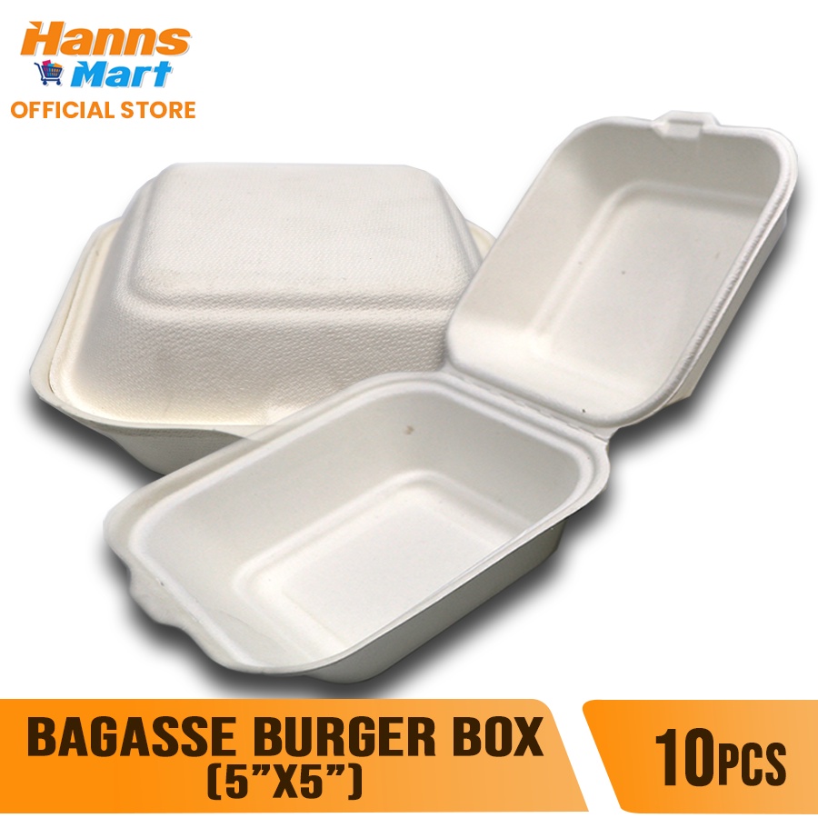 Hanns Mart Bagasse Burger Box 5x5 | Shopee Philippines