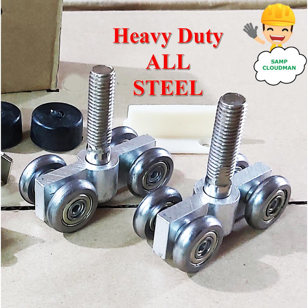 Heavy Duty All Steel Door Sliding Rollers 1 inch per SET Door Hanger ...