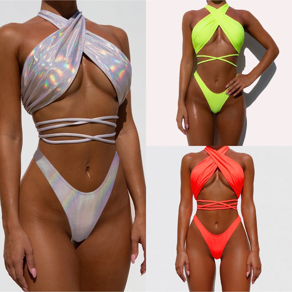 neon colored bikinis