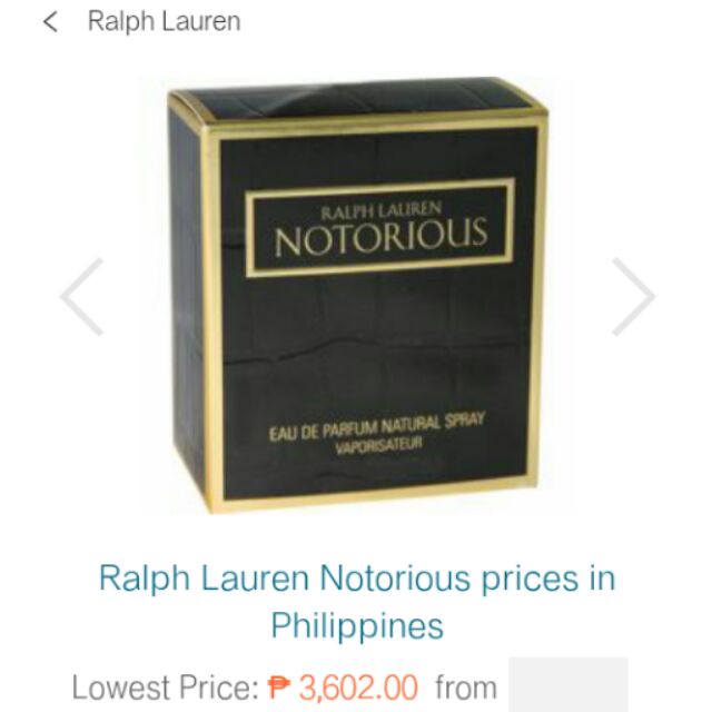 notorious by ralph lauren price