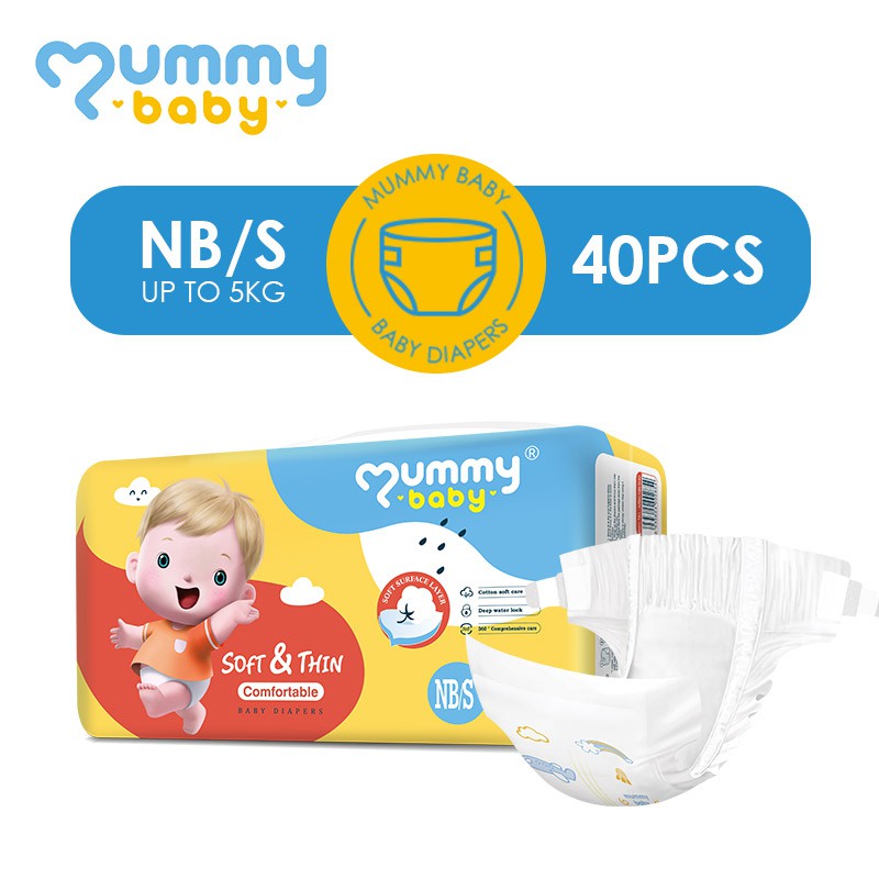 Mummybaby Dry Disposabale Diapers Velcro Baby Dry Diapers Size Nb S 40pcs M 36pcs L32pcs Xl28pcs Shopee Philippines