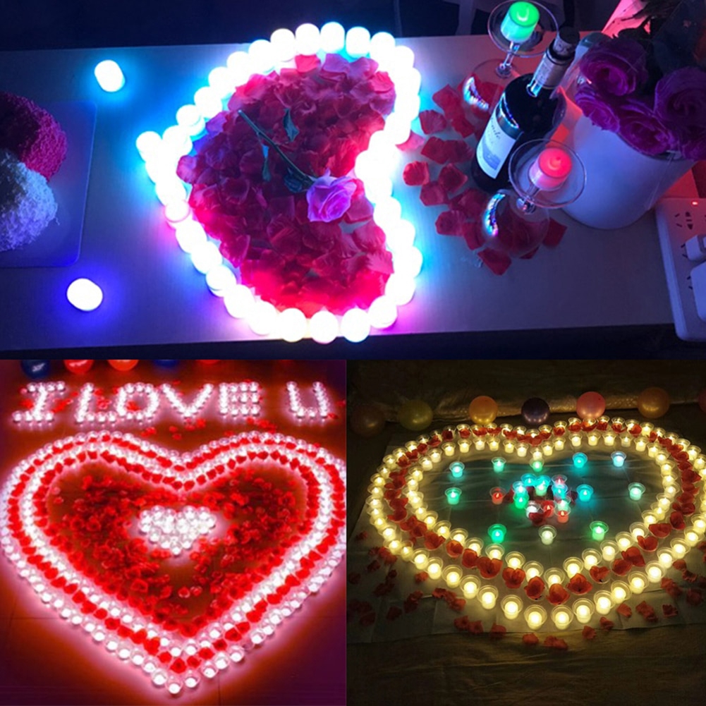 #Growfonder#1 PC Creative LED Candle Multicolor Lamp/ Simulation Color Flame  Light for Home Wedding Birthday Decoration