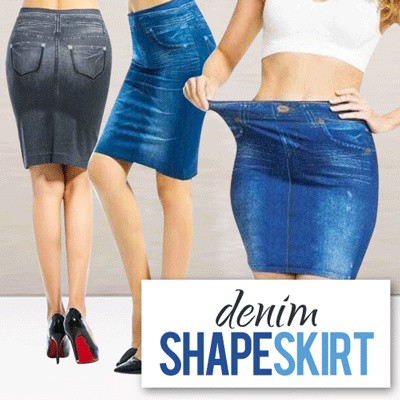 slimming denim skirt