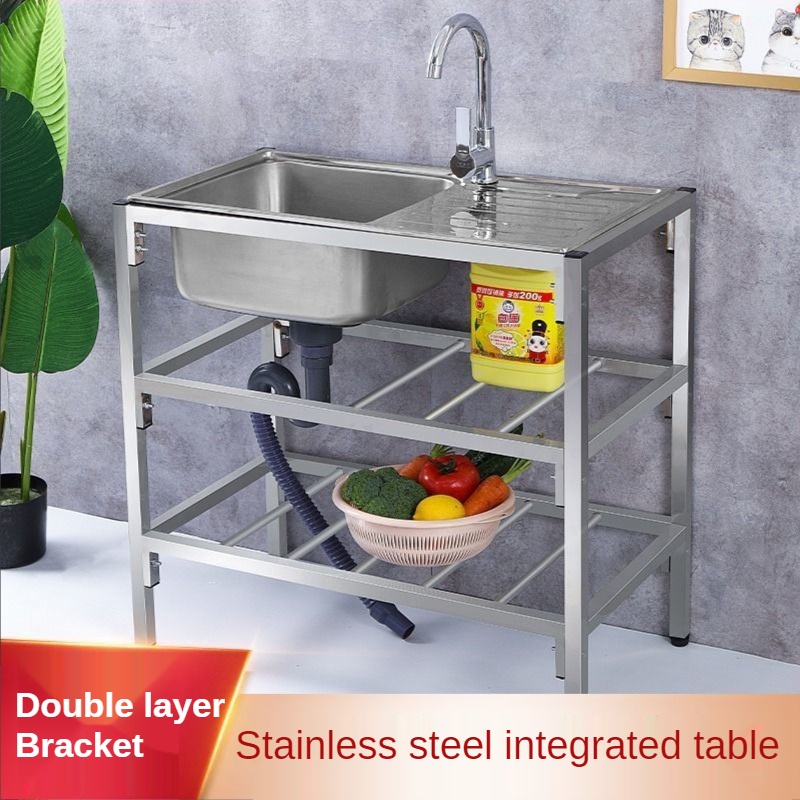 Stainless Steel Sink Kitchen Sink with Stand Platform Sink Single Sink