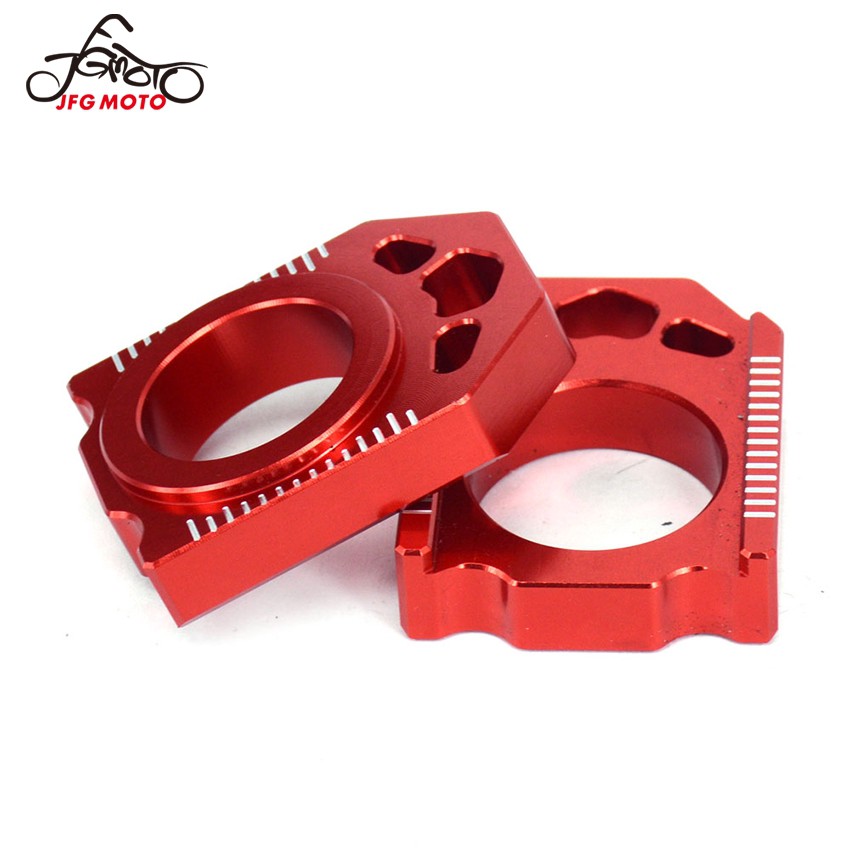 Red Motorcycle Rear Axle Blocks Chain Adjuster CNC For Honda CRF250L CRF250M 2012-2019 CRF250RALLY 2017-2019 