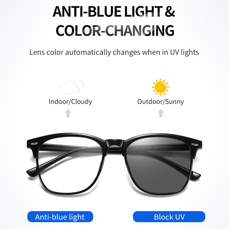 Fashion Cermin Mata Photochromic EyeGlasses Anti Blue-ray Glasses ...