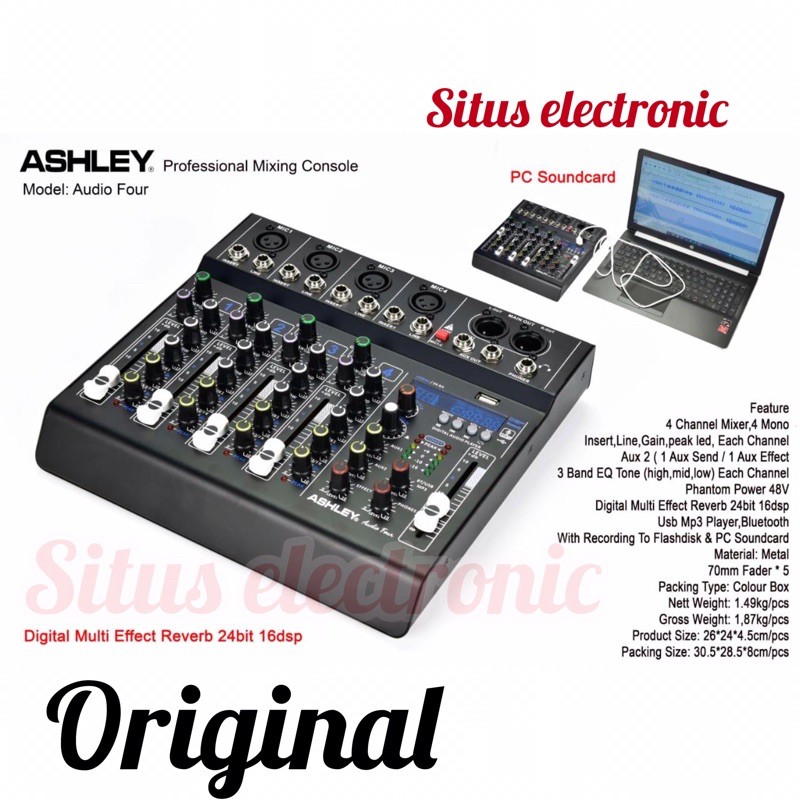 Ashley Mixer Audio Four Original Mixer 4 Channel Digital Premium Model 4 Shopee Philippines