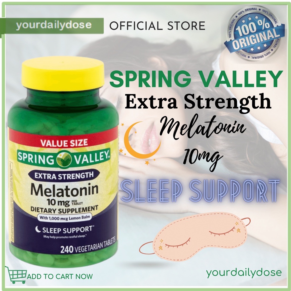 Spring Valley Extra Strength Melatonin 10mg 240 Tablets Shopee