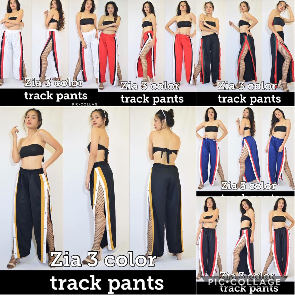 tri color track pants