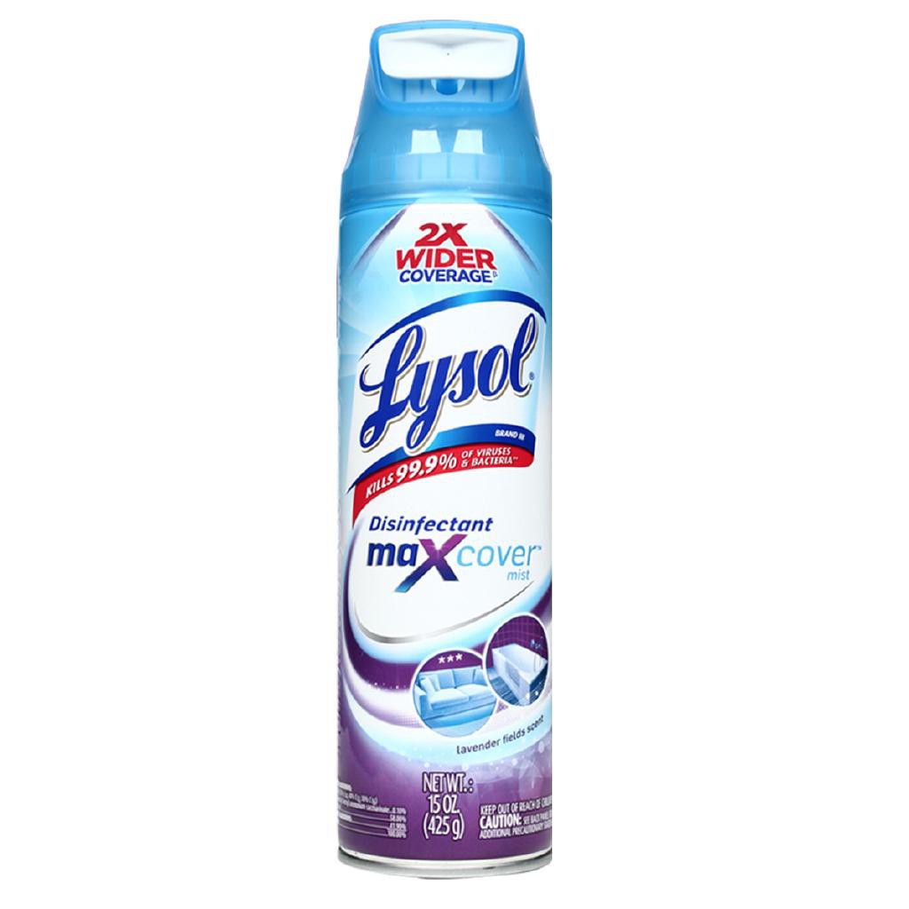 Lysol Disinfectant Spray Max Cover Lavender Fields 425g Shopee