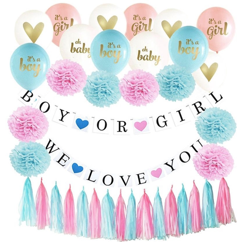 pink and blue tassel garland