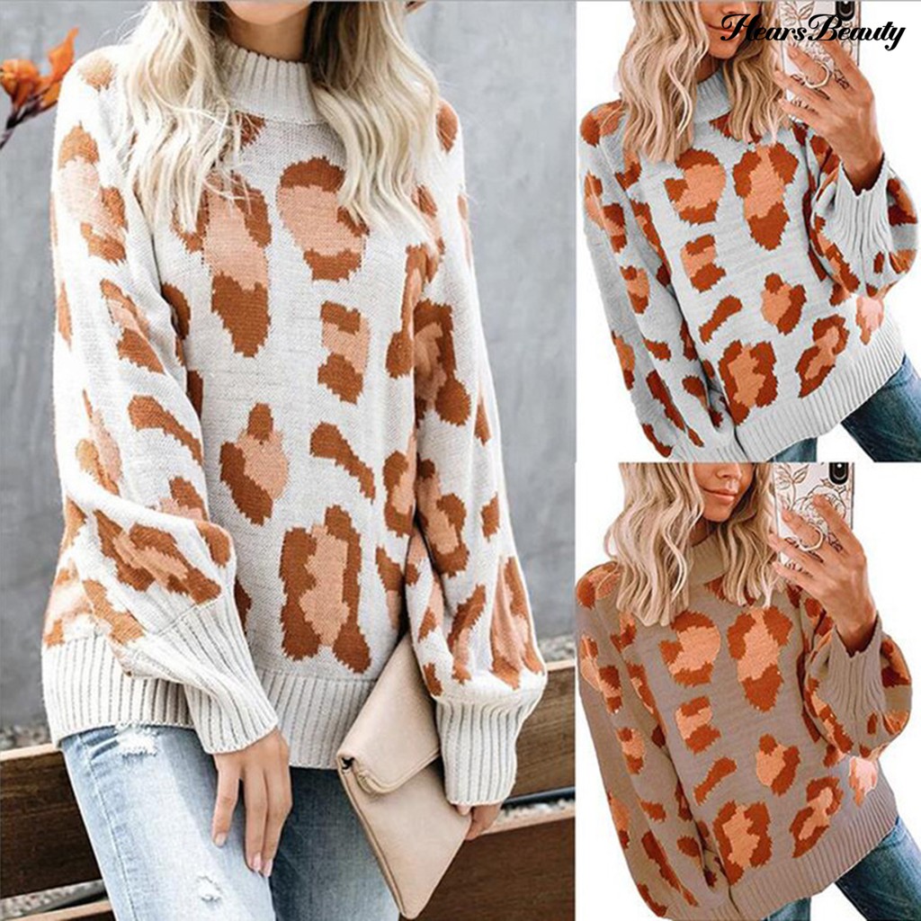 leopard patchwork sweater
