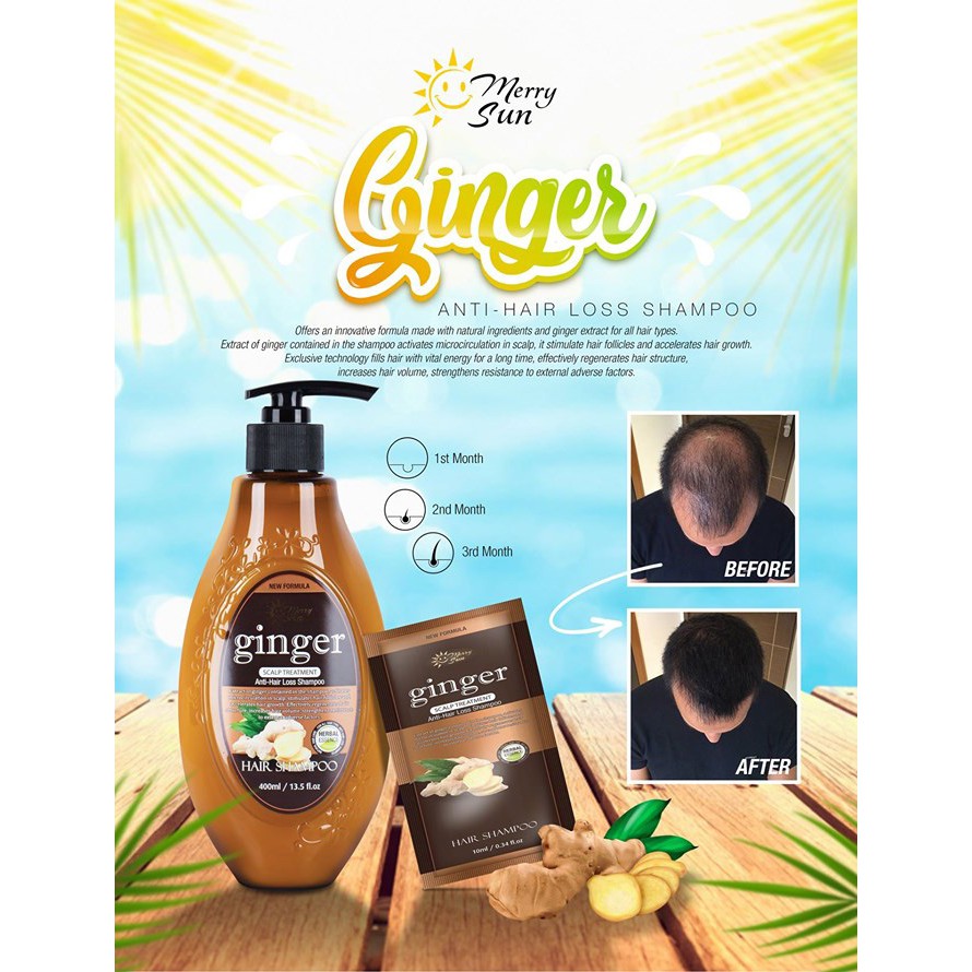 Merry Sun Ginger Scalp Treatment Anti Hair Loss Shampoo 400ml