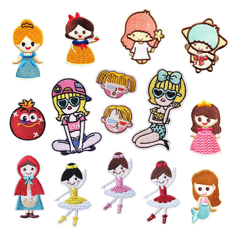 Custom embroidery fabric sticker cute cartoon characters dancing girl  embroidered cloth bags decorative stickers affixed clothes | Shopee  Philippines