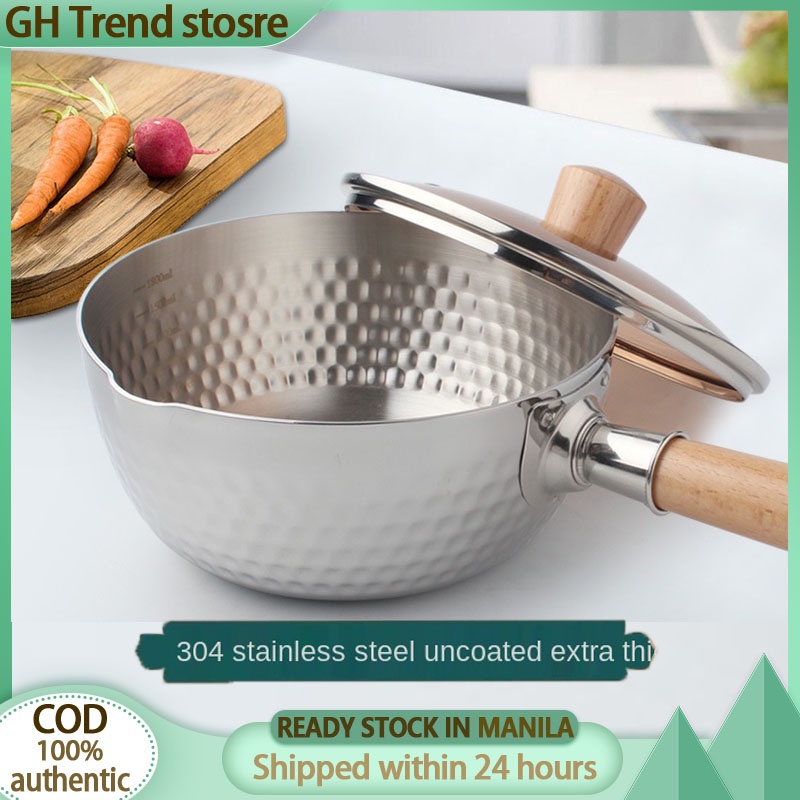 Japanese-style Snow Pan 304 Stainless Steel Pot Soup Pot Household Instant Noodle Boiling Milk Pot