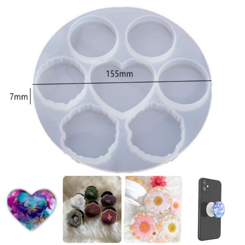 DIY Mobile Phone Holder Popsocket Griptok Silicone Mold for UV Epoxy