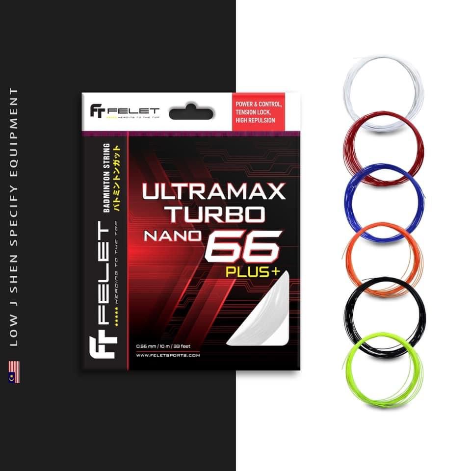 Fleet Felet Ultramax Turbo Nano 66 Performance Badminton Racket String ...