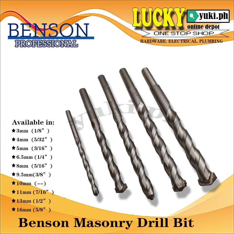 BENSON MASONRY DRILL BIT FOR CONCRETE (SOLD PER PIECE)1/8