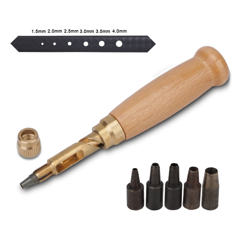 6 Size Tip 1.54mm Rotary Punching Puncher Leather Craft Tools Hole