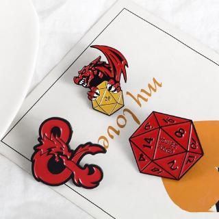 Dungeons & Dragons D20 Brooch D & D Enamel Pins Twenty-Sided Lapel pins