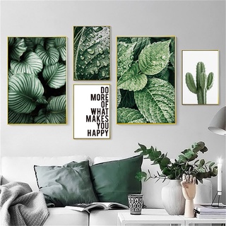 Green Plant Painting Monstera Poster Wall Art Canvas Picture Nordic Leaves Cactus Posters for Living Room Bedroom Home Decor #3