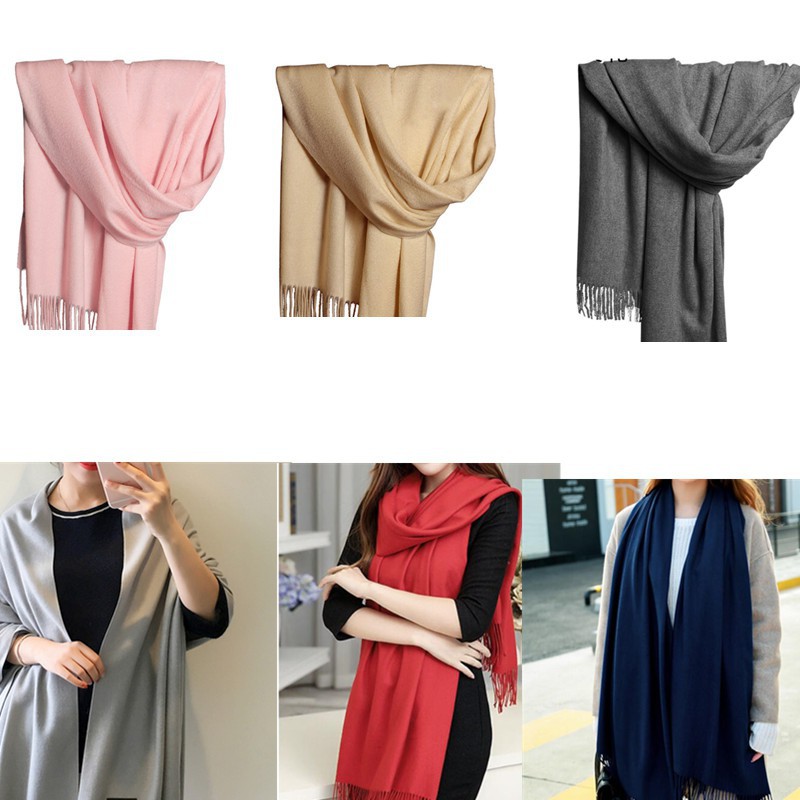 Scarves and Wraps Cashmere Wool Wrap Shawl WomenSoft Scarfs | Shopee ...