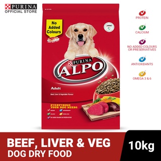 Purina Alpo Beef, Liver & Vegetable Adult Dry Dog Food 10Kg